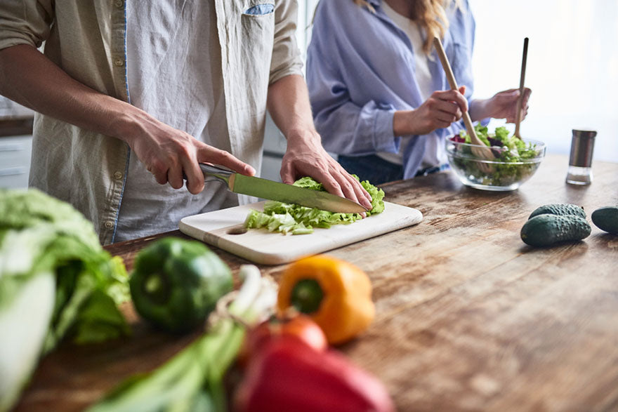 couple cooking at home