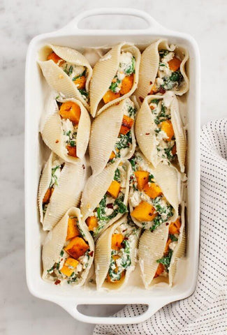 butternut squash stuffed shells perfect holiday meal cruelty free holiday meal