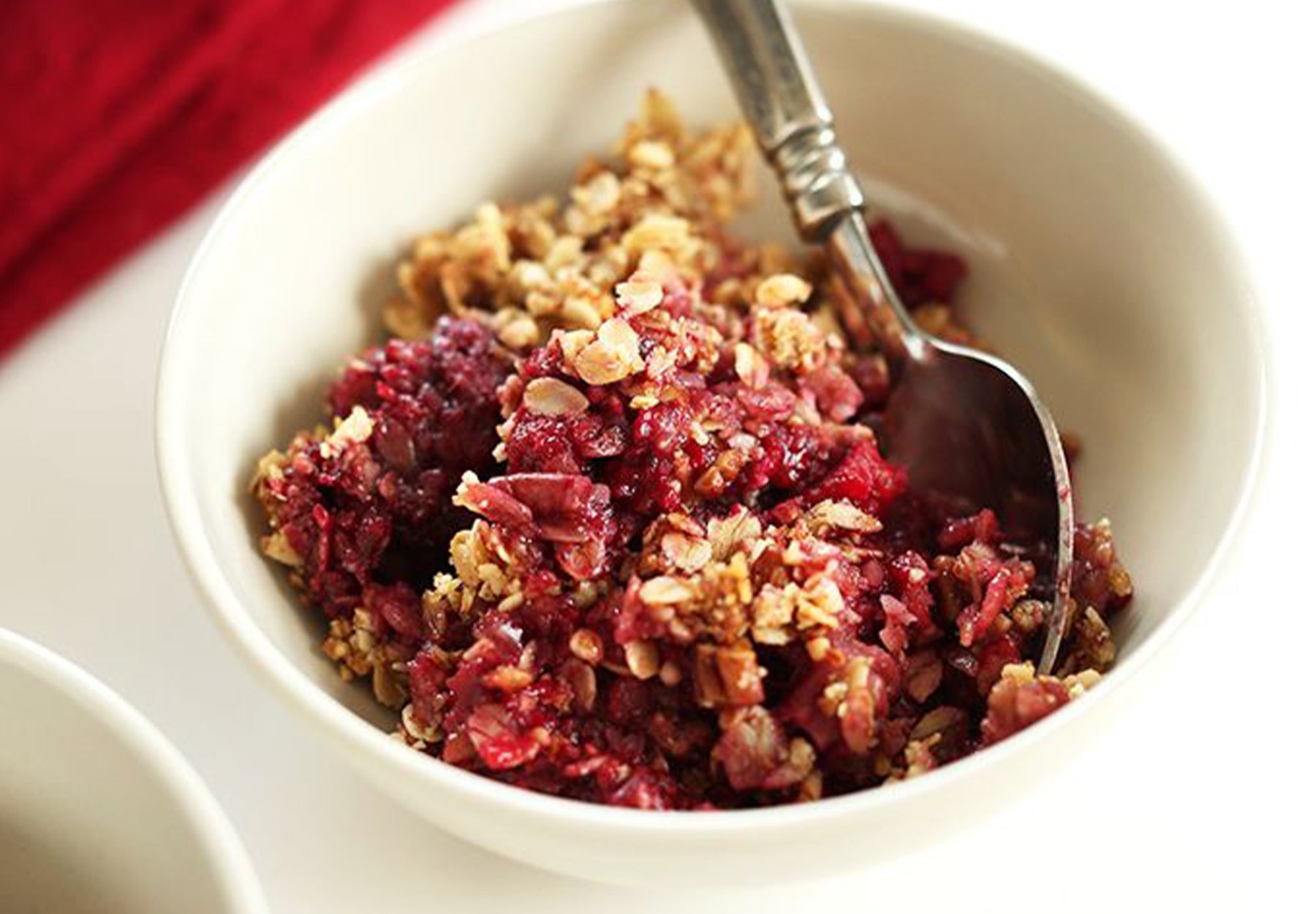 Vegan Raspberry Rhubarb Crisp